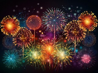 Fototapeta premium fireworks in the sky
