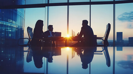 business formal meeting conference discussion with coworker shareholder or client concentrate private ideas data report analysis businesspeople working find solution together in office
