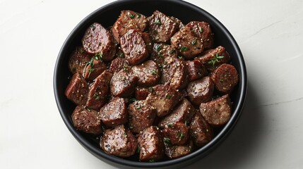 Venetian Style Sauteed Beef Cubes. Generative AI