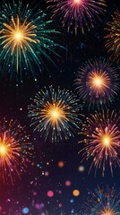 Fototapeta premium fireworks on the night sky