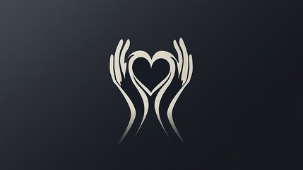 Obraz premium Logo Design Featuring a Couple of Hands Holding a Heart, Symbolizing Handmade Craftsmanship and Love, Perfect for Artisan and Creative Brands