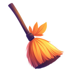 Colorful Broom on Transparent Background