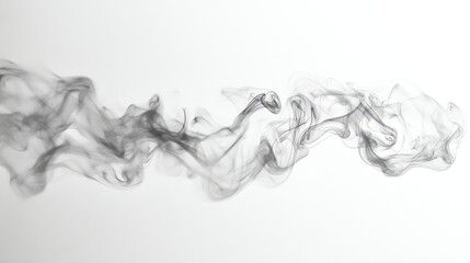 A wisp of smoke against a white background.