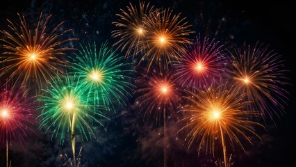 fireworks on the night sky