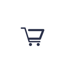 Minimalist shopping cart icon symbolizing online shopping and e-commerce.