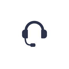 Minimalist headset icon symbolizing communication and support.