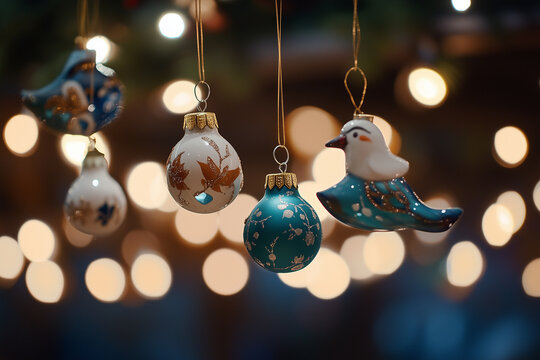 クリスマスオーナメントと幻想的なボケ効果
