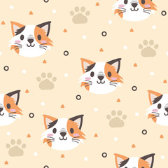Cute Little Cat Vector Pattern Fashion Designs.
