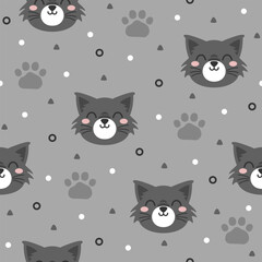 Cute Black Kitten Vector Pattern Fashion Designs.