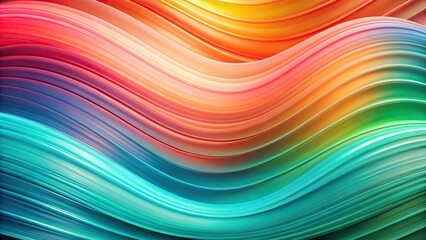 Abstract wave background in soft pastel blue green orange red and pink colors Wide-Angle