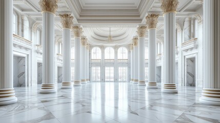Fototapeta premium Palace interior background columns hall