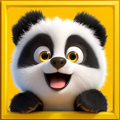 Fototapeta premium surprised baby panda