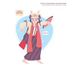 indonesian dance girl cartoon character