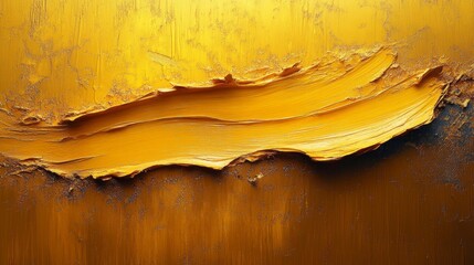 Naklejka premium Golden Brush Stroke Abstract Texture. Generative AI
