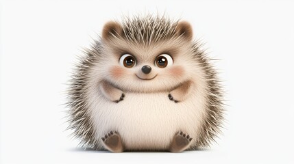 Fototapeta premium Cute hedgehog portrait indoor setting digital art bright background close-up adorable animal concept