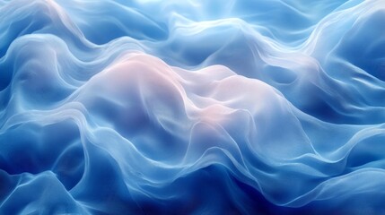 Soft Flowing Blue Waves Background. Generative AI