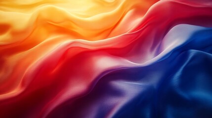 Obraz premium Colorful Fabric Background with Flowing Waves Vibrant Gradient. Generative AI