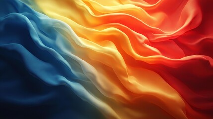 Fototapeta premium Colorful Fabric Waves. Generative AI