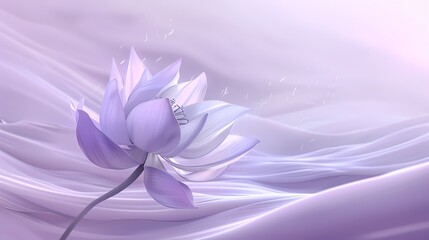 Fototapeta premium Traditional Chinese purple lotus illustration poster background