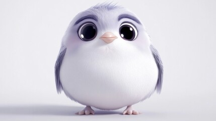 Cute penguin character digital art studio environment whimsical style adorable concept for kids