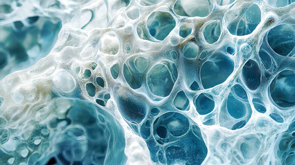 Ultra-detailed close-up of bio-ink forming cartilage fibers, intricate cellular structure, advanced bioprinting technology 
