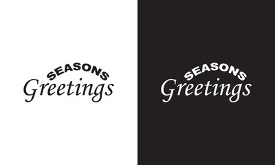 Seasons Greetings Inscription With Flourishes. Hand drawn lettering phrase, Calligraphy graphic design. Vector illustration. EPS 10