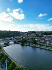 Aerial View of Cumberland Basin Central Bristol City of Southwest of England, Great Britain. High Angle Footage Was Captured with Drone's Camera from Medium High Altitude on May 28th, 2024.