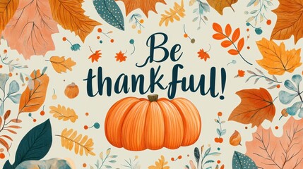 Greeting card design for thanksgiving holiday.