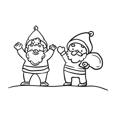 Hand drawing style of santa claus vector. It is suitable for christmas icon, sign or symbol.