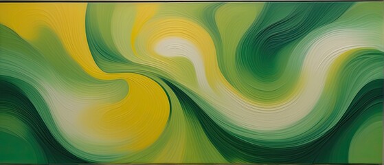 Abstract Green and Yellow Swirls