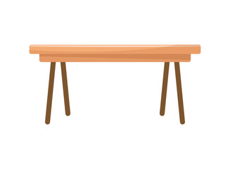 Table furniture icon in flat style. Wooden table vector illustration on isolated background. Dinner desk sign business concept.