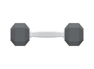 Dumbbell icon in flat style. Workout gym tool vector illustration on isolated background. Barbell fitness equipment sign business concept.