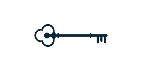 Simple key logo icon design vector