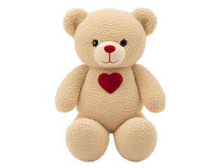 Obraz premium Adorable Plush Teddy Bear with Heart Detail, Soft Fabric, Cute Expressions, Perfect Gift for Children, Affectionate Companion, Cozy and Cuddly Design for All Ages
