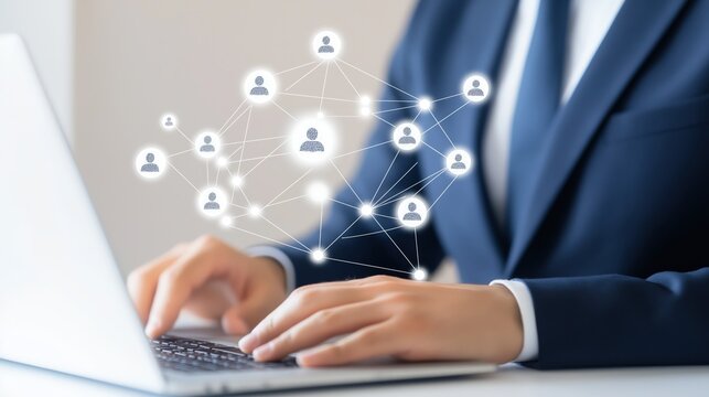 Connecting with professionals networking strategies in business digital environment informative content online perspective collaboration concepts