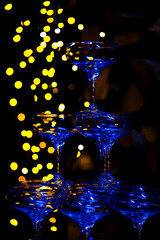 saucer champagne glasses tower