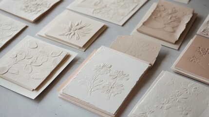 Fototapeta premium Craft paper and homemade postcards ,relaxation hobbies,