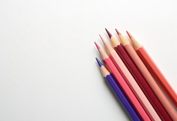 Colorful pencils on a white background