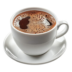 Fototapeta premium Freshly Brewed Cup of Coffee on Transparent Background