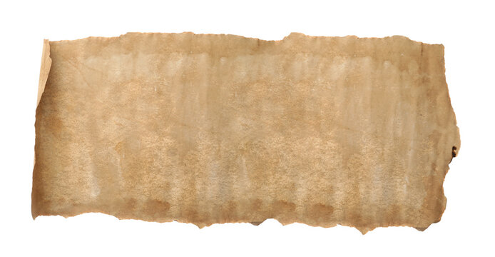 Scroll of old parchment paper isolated on white