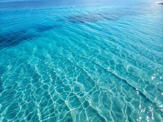 Serene Blue Waterscape with Light Ripples - Aerial Perspective of Ocean, Sea, Lake Water Backdrop for Nature and Landscape Photography