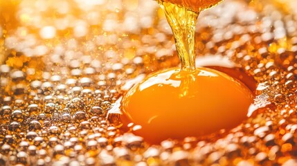 Golden Egg Yolk in Hot Oil