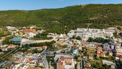 Aerial view of the Sanctuary of Saint Pio of Pietrelcina, also known as Padre Pio Pilgrimage...