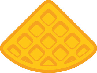 This vector illustration features a crispy and golden brown waffle, perfect for breakfast or brunch