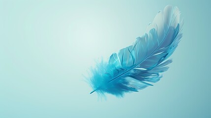 Digital technology Blue flowing feather illustration poster background