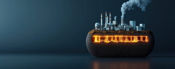 Harnessing geothermal energy vibrant earth's cross-section renewable energy systems industrial environment innovative concept