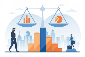 Obraz premium Two people are standing in front of a large X shaped structure. One of them is holding a book