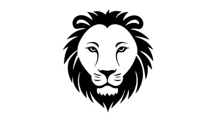 black and white silhouette head of lion