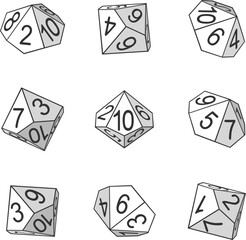 Design of dice of ten faces