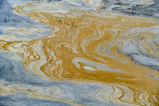 polution in the river in Leipzig gives a harmonic colorful background